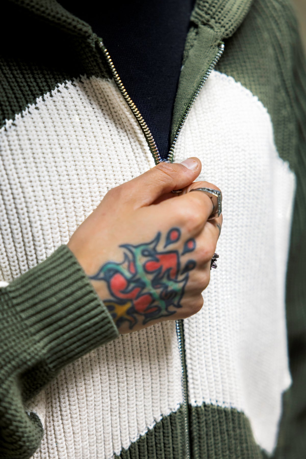 STRIPE Knitted Hoodie