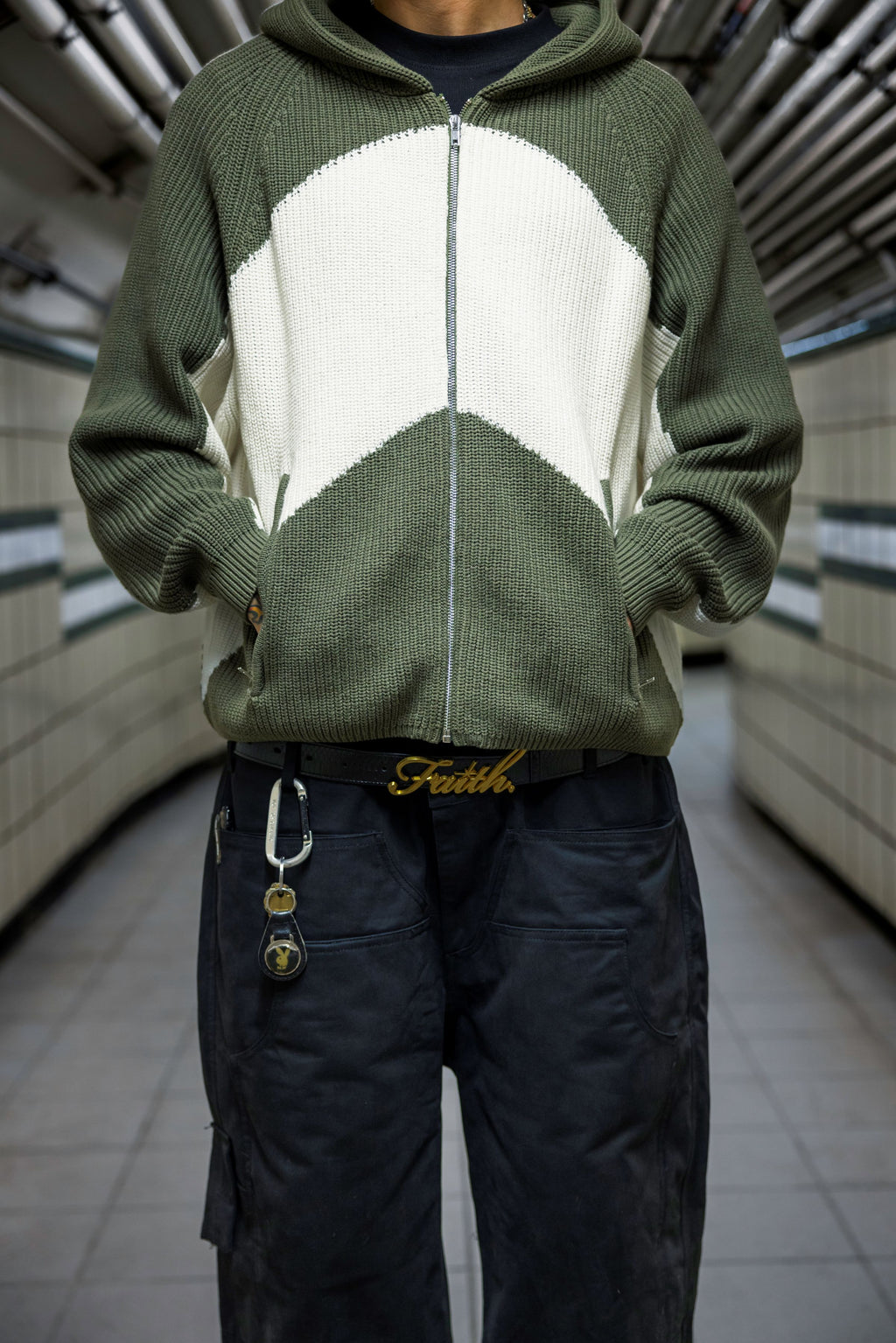 STRIPE Knitted Hoodie