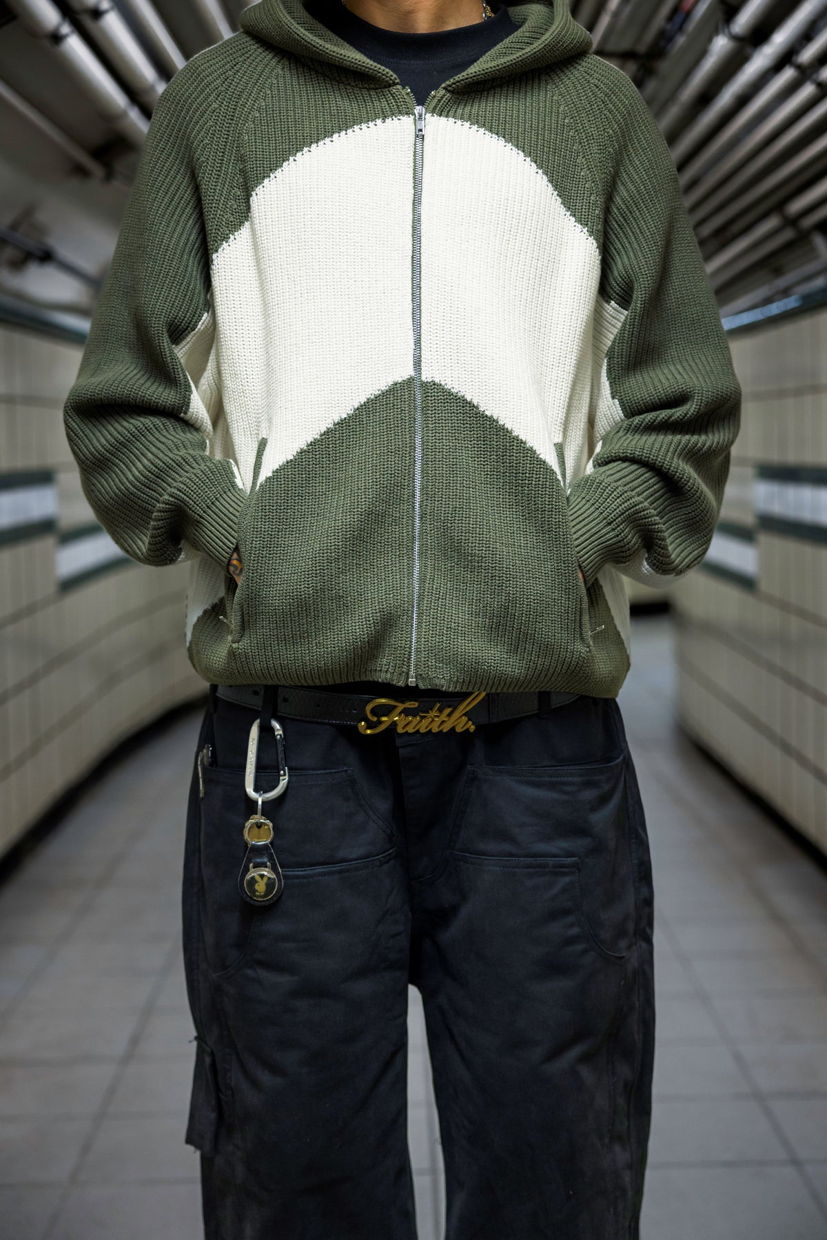 STRIPE Knitted Hoodie