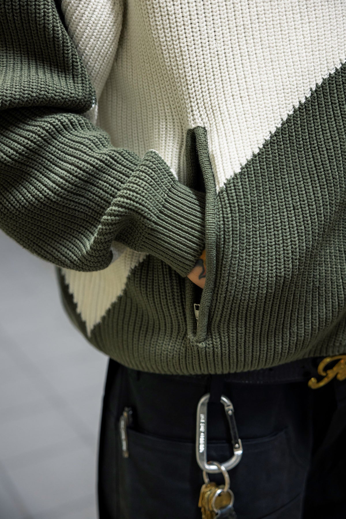 STRIPE Knitted Hoodie
