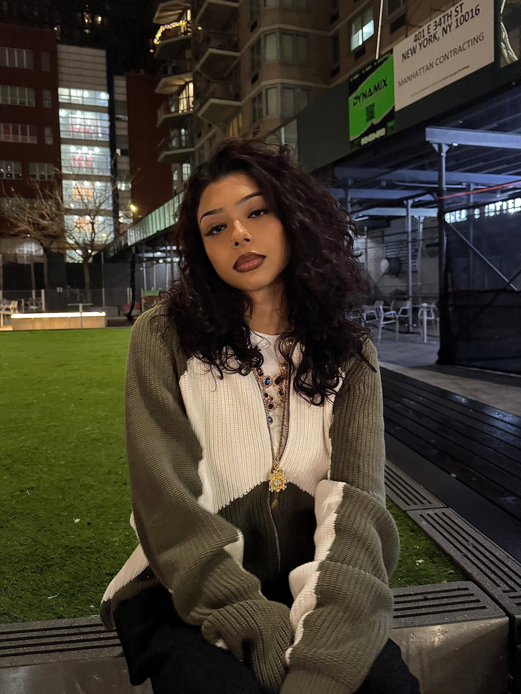 STRIPE Knitted Hoodie