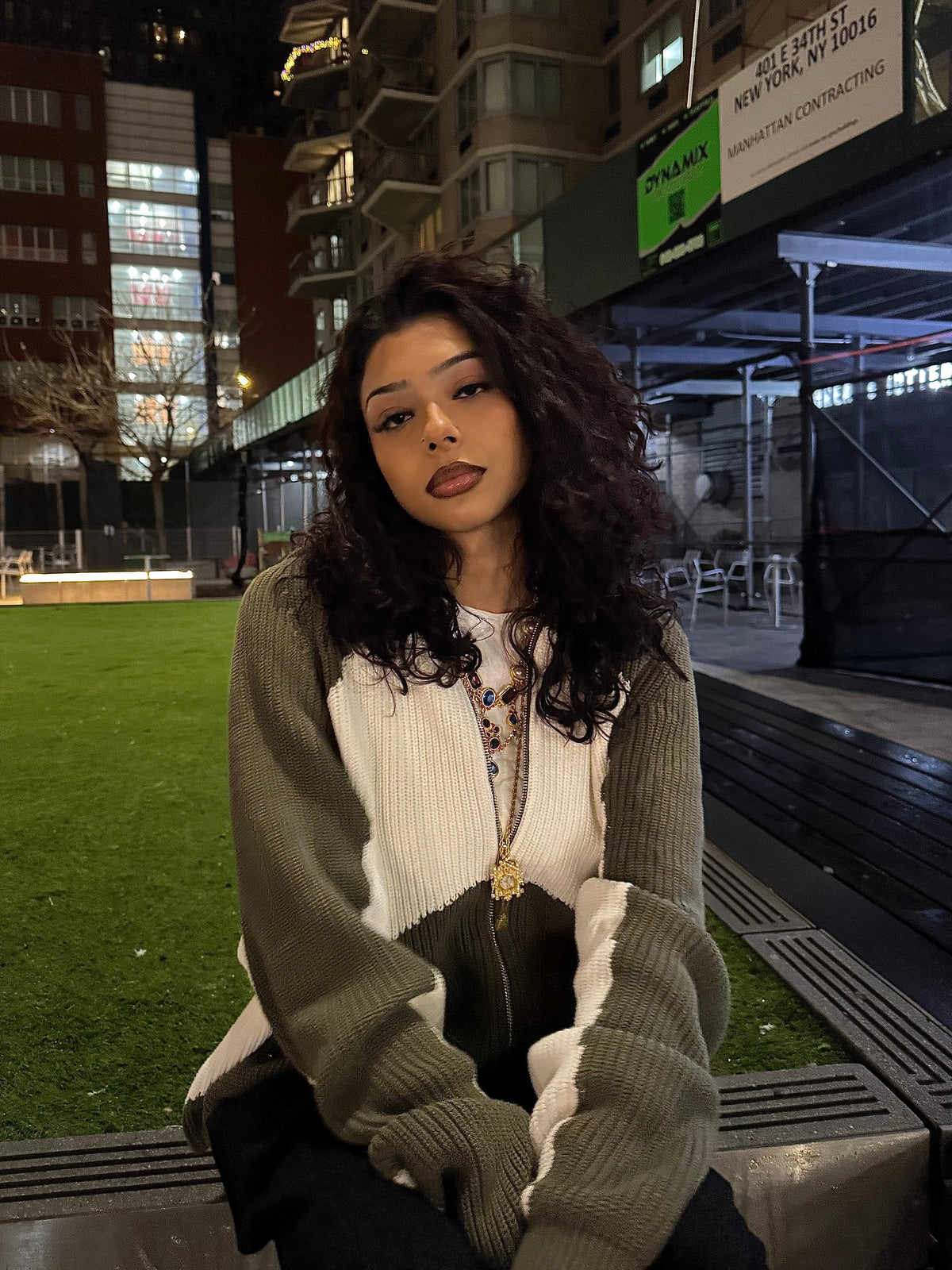 STRIPE Knitted Hoodie