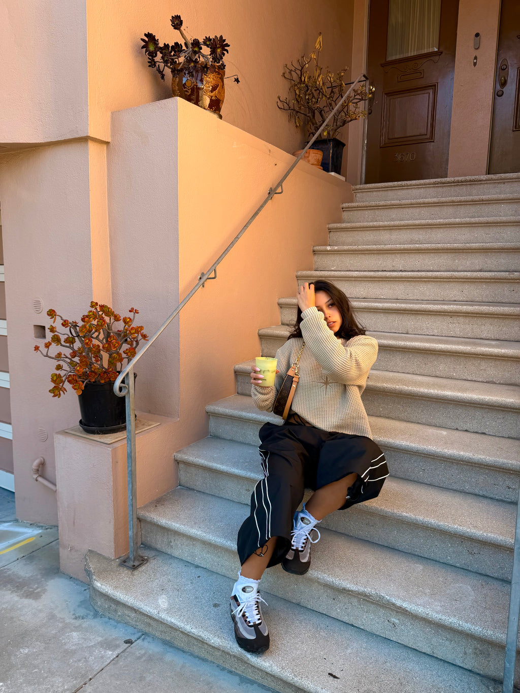 Tan North Star Knitted Sweater