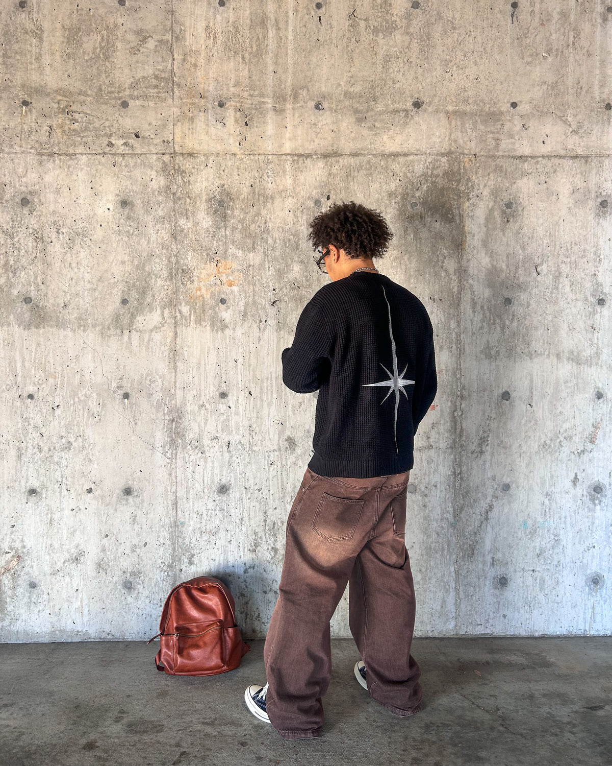 Black North Star Knitted Sweater